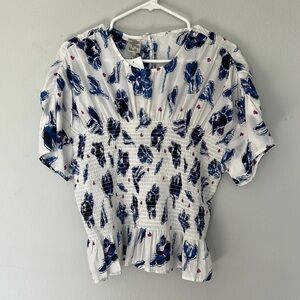 NWT Baum und Pferdgarten Mynowa Womens blue tulip top. Size 10 (40 on tag).